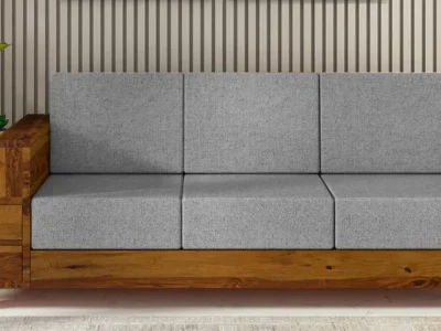 Classic 3 seater sofa with soft arm cushions and sturdy design