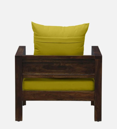Single Seater Wooden Sofa Chair with Cushion for Living Room Comfort - Image 4