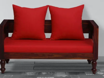 Modern 2 seater sofa with deep cushions and armrests