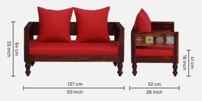 Modern 2 Seater Sofa with Armrests and Deep Cushion Seating Comfort - Image 3