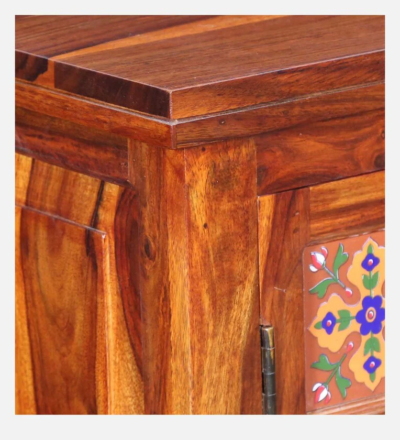Elegant Writing Table with Sheesham Wood Top and Storage Drawer - Image 8