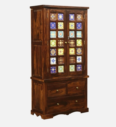 Classic 2 Door Wardrobe in Sheesham Wood with Ample Storage By Sarve Furniture - Image 5