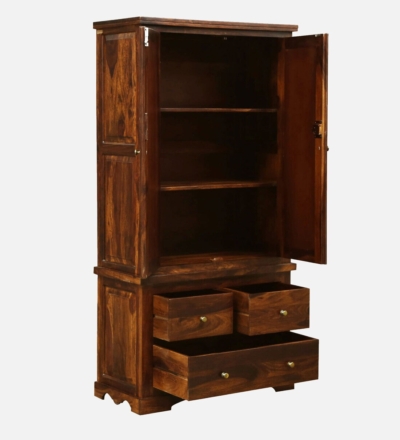 Classic 2 Door Wardrobe in Sheesham Wood with Ample Storage By Sarve Furniture - Image 7