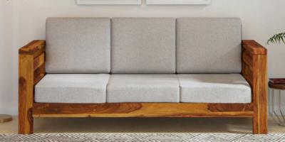 3 seater relaxing sofa with cushion back and strong wooden frame