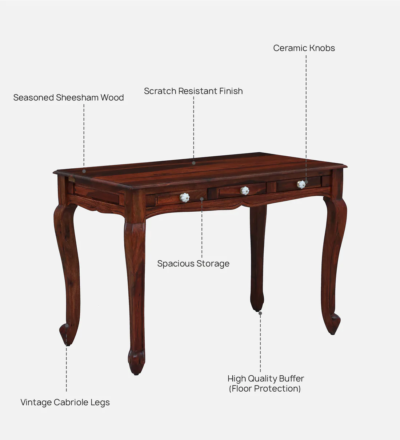 Study Table for Adults and Students with Shelf and Drawer Storage - Image 4