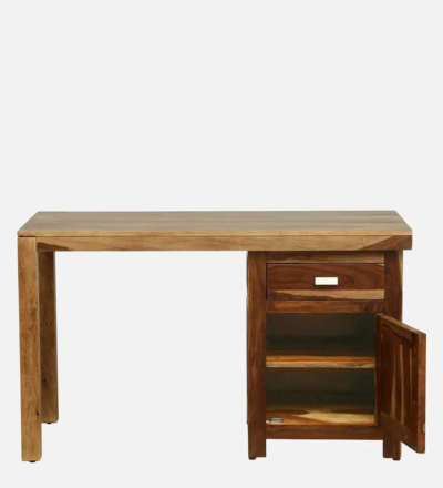 Rustic Sheesham Writing Table with Drawer and Natural Finish for Students - Image 4