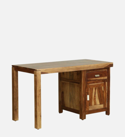 Rustic Sheesham Writing Table with Drawer and Natural Finish for Students - Image 6