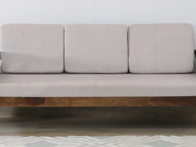 Royal three seater sofa with velvet upholstery and broad seating