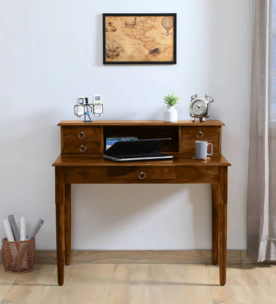 Premium study table with lockable drawer and bookshelf for secure storage