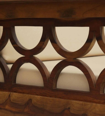 Wooden Single Sofa Chair for Balcony and Bedroom with Premium Fabric - Image 8