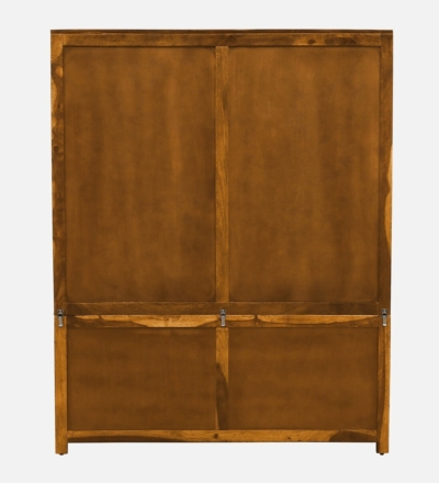 Bedroom Wooden Wardrobe with Ample Storage and Mirror Panel Design - Image 7