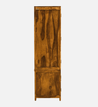 Bedroom Wooden Wardrobe with Ample Storage and Mirror Panel Design - Image 9