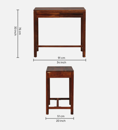 Engineered Study Desk with Sliding Drawer and Rack for Student Bedroom - Image 3