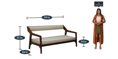 Durable 2 Seater Sofa with Armrest Comfort and Designer Fabric Upholstery - Image 3