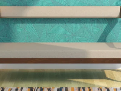 Durable 2 seater sofa with designer fabric and padded armrests