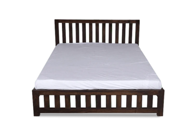 Classic Solid Wood Bed with High Backrest and Full Underbed Online - Image 2