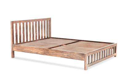 Classic Solid Wood Bed with High Backrest and Full Underbed Online - Image 9