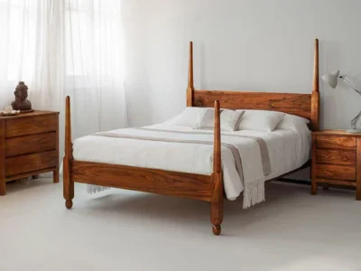 Super Design solid wood poster bed by Sarve Furniture – luxury Sheesham wood four-poster bed