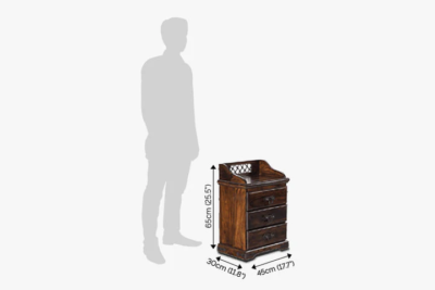 Modern Teak Bedside Table with Solid Wood Build and 3 Drawer Design - Image 3