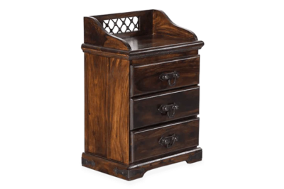 Modern Teak Bedside Table with Solid Wood Build and 3 Drawer Design - Image 5