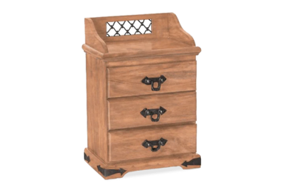 Modern Teak Bedside Table with Solid Wood Build and 3 Drawer Design - Image 12
