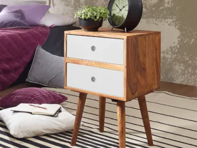 Lightweight Wooden Bedside Table with Modern Look and Storage Drawer Space