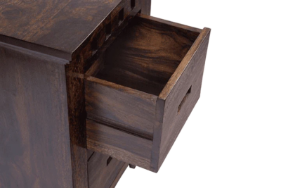 Rustic Design Bedside Table with Wooden Body and Drawer Storage System - Image 8
