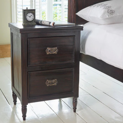 Polished Wooden Nightstand with Storage Drawers and Simple Elegant Design