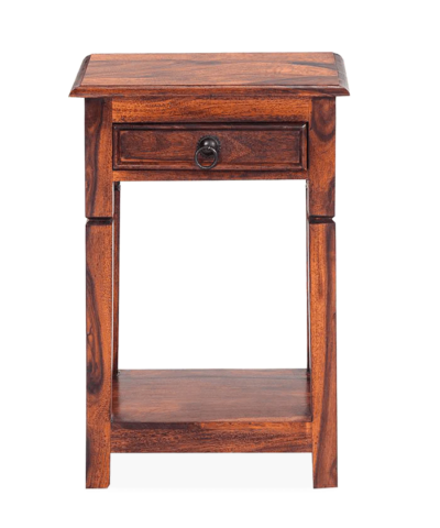 Urban Design Wooden Bedside Table with Drawer Storage and Carved Details - Image 5