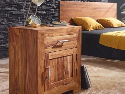 Crystal Bedside Table Sheesham Wood by Sarve Furniture"