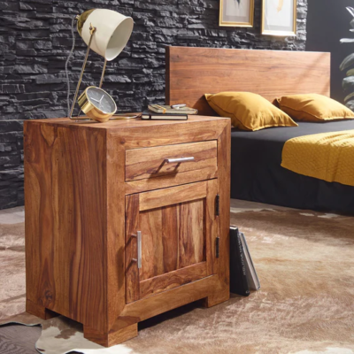 Crystal Bedside Table Sheesham Wood by Sarve Furniture"