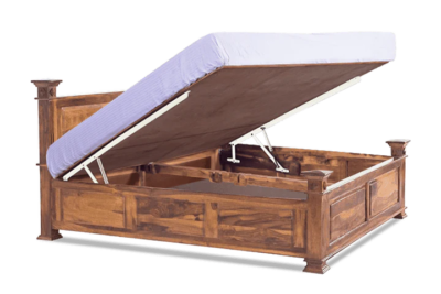 Velvet King Size Wooden Bed With Storage Online in India By Sarve Furniture - Image 11