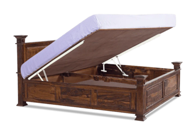 Velvet King Size Wooden Bed With Storage Online in India By Sarve Furniture - Image 6