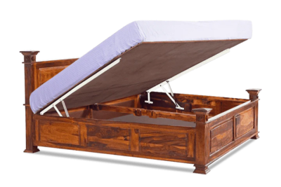Velvet King Size Wooden Bed With Storage Online in India By Sarve Furniture - Image 10