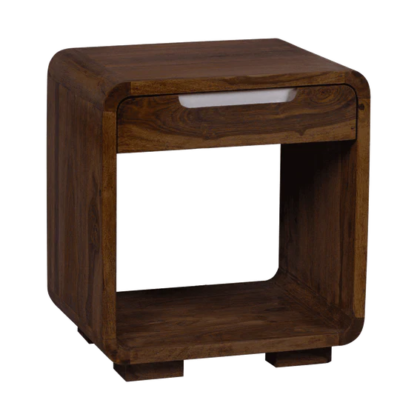 Velvet Bedside Table Sheesham Wood with Drawer By Sarve Furniture - Image 7