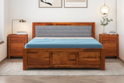Vssential Solid Wood Bed with Hydraulic Storage by Sarve Furniture