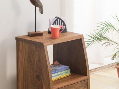 Swivel Bedside Table Solid Wood with Drawer by Sarve Furniture – Functional Bedroom Storage Solution