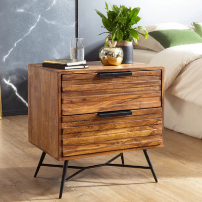 Retro Bedside Table Solid Wood By Sarve Furniture - Image 2