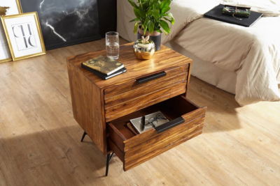 Retro Bedside Table Solid Wood By Sarve Furniture - Image 4