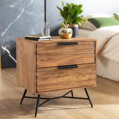 Retro Bedside Table Solid Wood By Sarve Furniture - Image 5