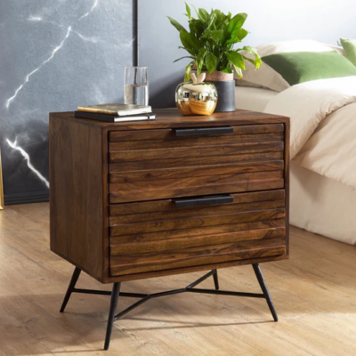Retro Bedside Table Solid Wood By Sarve Furniture - Image 6