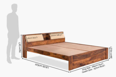Elysian Solid Wood Bed with Hydraulic Storage By Sarve Furniture - Image 3