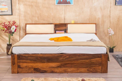 Elysian Solid Wood Bed with Hydraulic Storage by Sarve Furniture