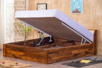 Elysian Solid Wood Bed with Hydraulic Storage By Sarve Furniture - Image 8
