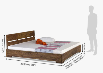 Streem Solid Wood Bed with Hydraulic Storage By Sarve Furniture - Image 3