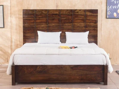 Light Solid Wood Bed with Hydraulic Storage by Sarve Furniture
