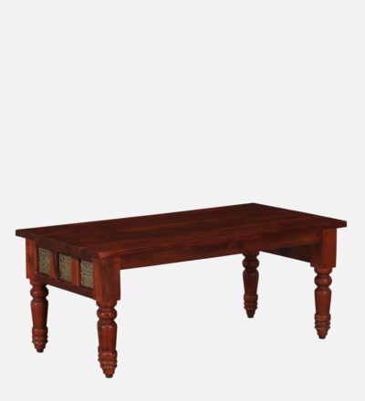 Nesting Coffee Table Set (2 Stools ) Sheesham Wood With Brass Cladding For Online - Image 7