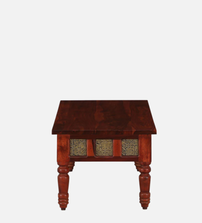 Nesting Coffee Table Set (2 Stools ) Sheesham Wood With Brass Cladding For Online - Image 9