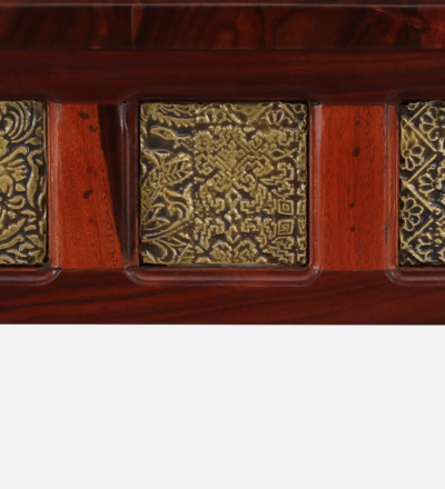 Nesting Coffee Table Set (2 Stools ) Sheesham Wood With Brass Cladding For Online - Image 10