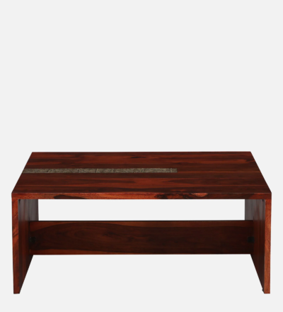 Nesting Coffee Table Set ( 4 Stools ) In Honey Oak Finish With Brass Cladding - Image 11